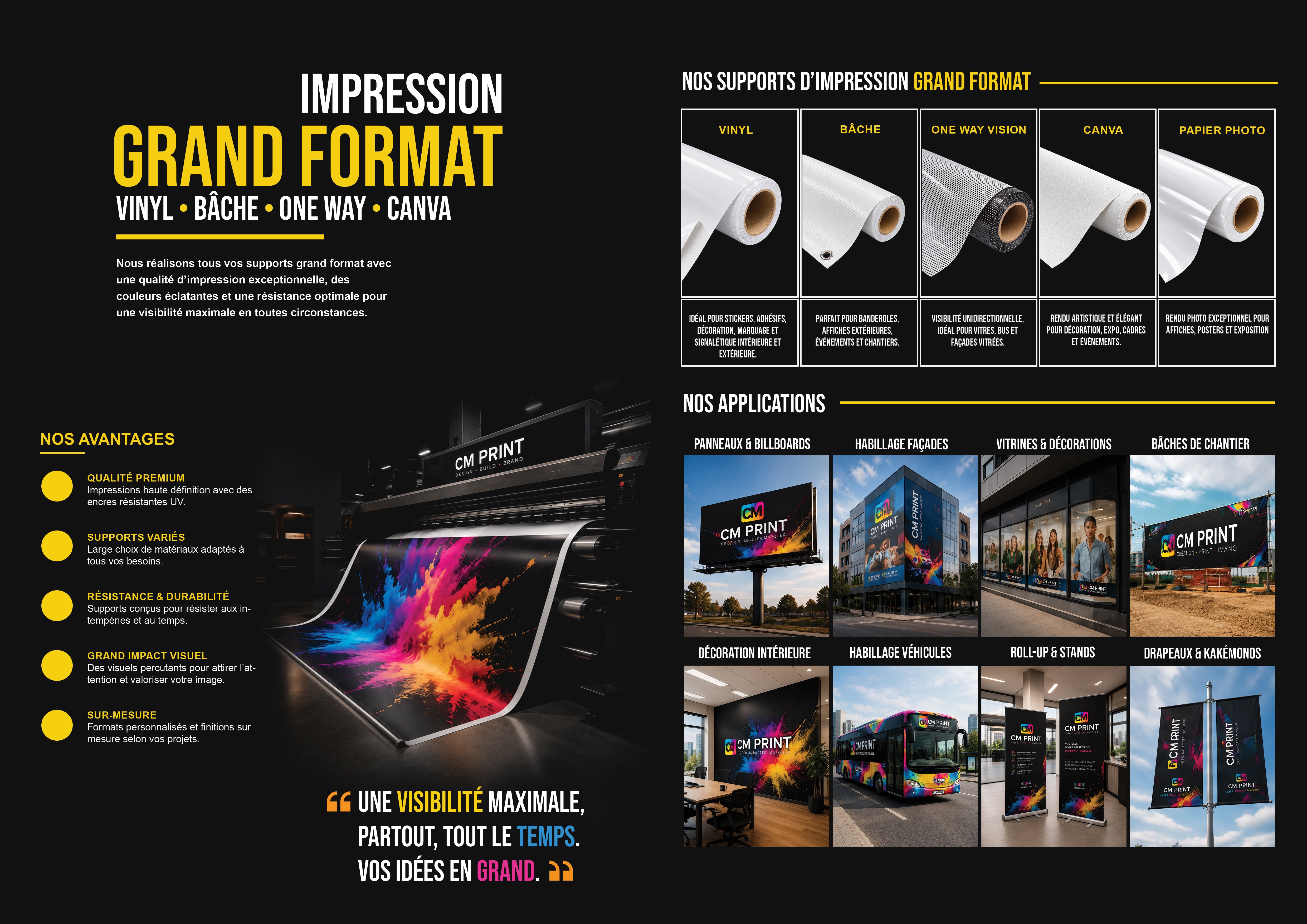Catalogue CM Print Impression grand format — présentation et services
