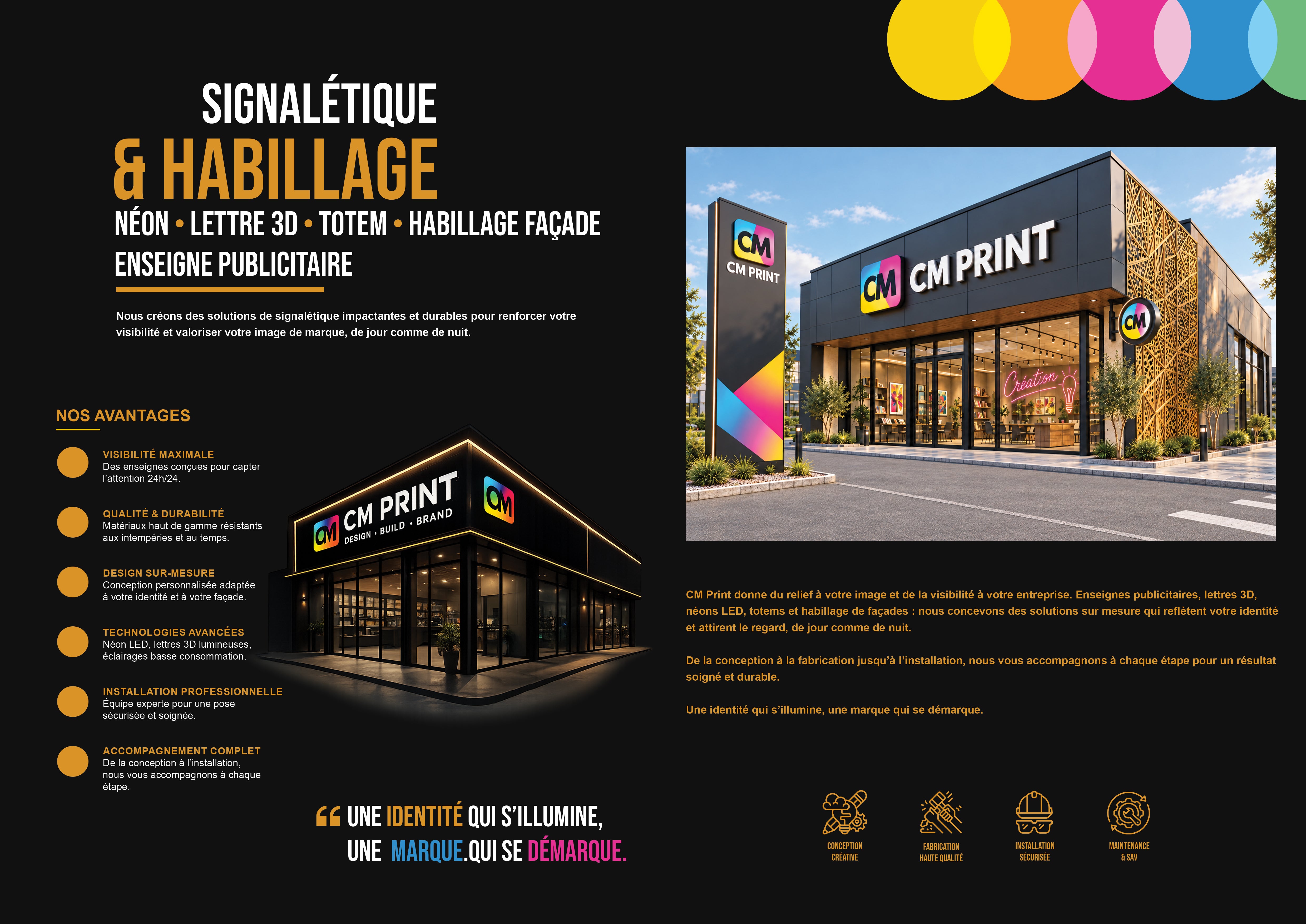 Catalogue CM Print Signalétique & Habillage — présentation et services