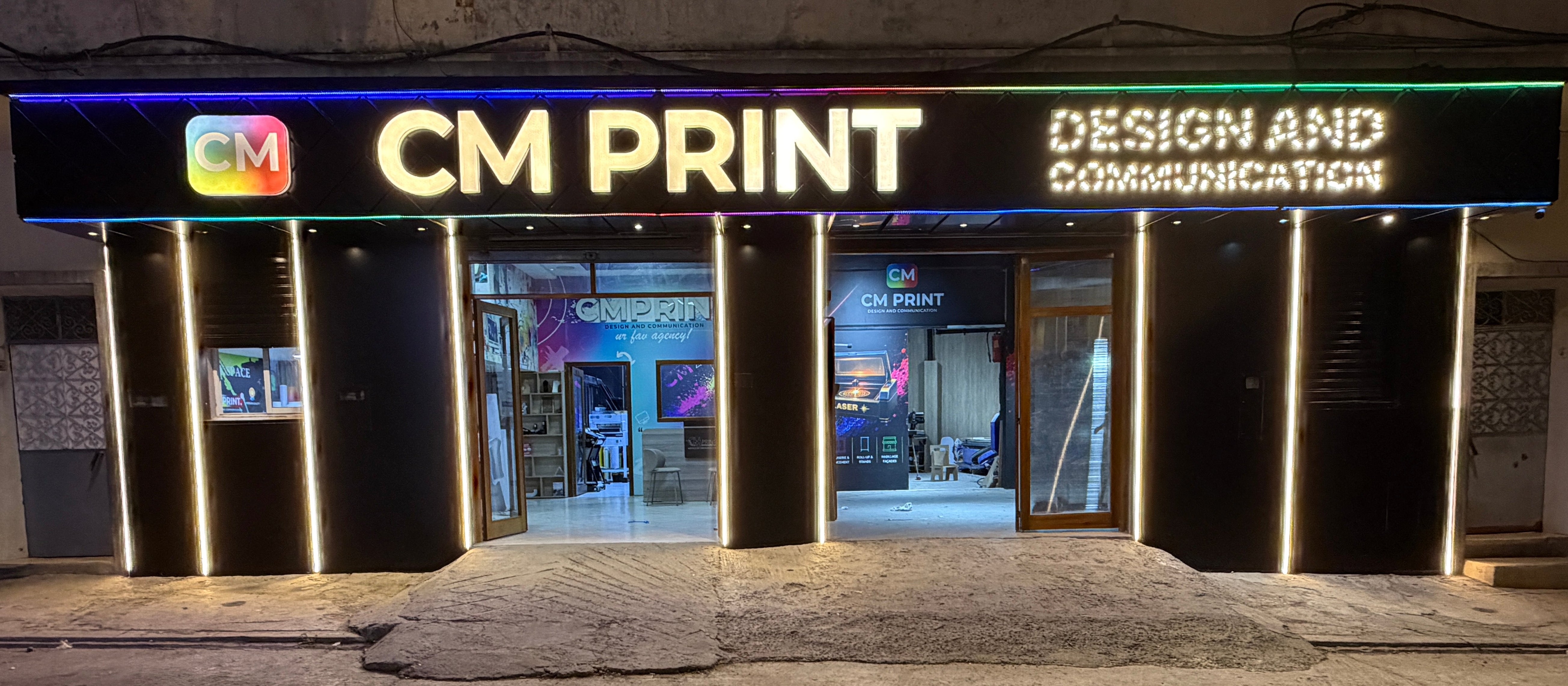 Façade réelle CM Print — vue d’ensemble